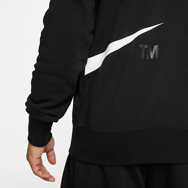 NikeSemi-Brushed Back Pullover Hoodie 'Black White'Men's dd6011-010