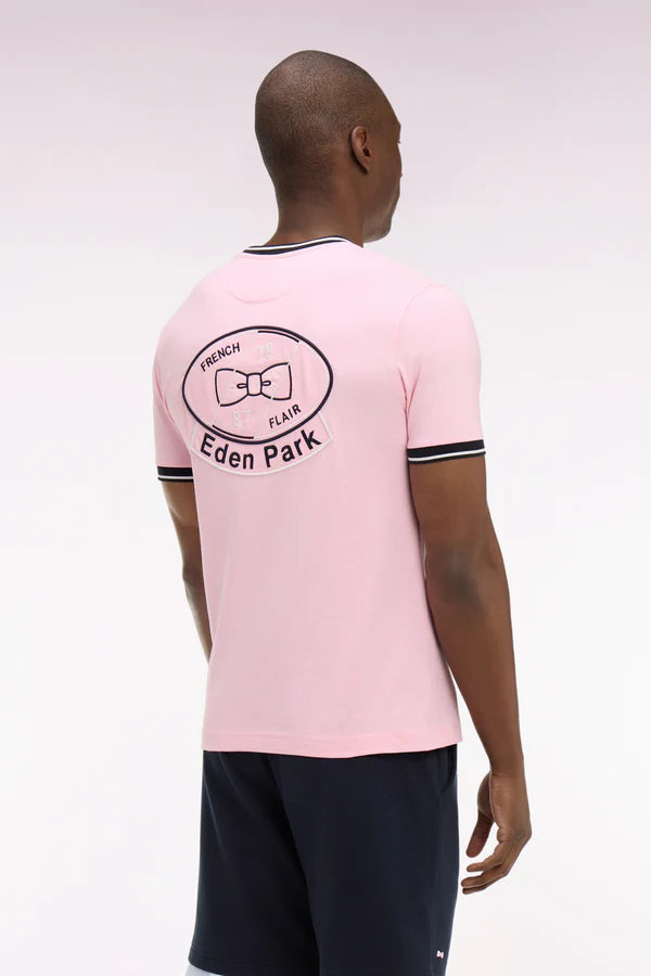 T-shirt rose en coton brodé, coupe classique ,e26maitc0022 roc16