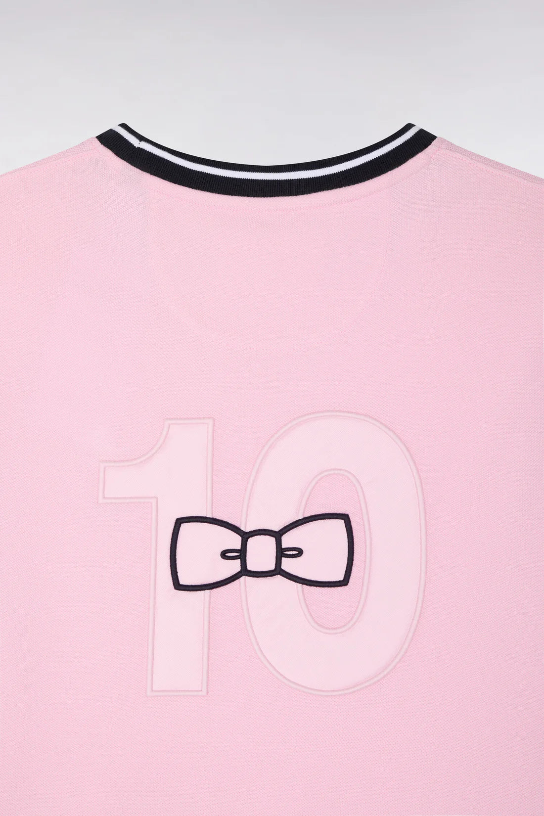 T-shirt à manches courtes en coton rose bicolore brodé, e26maitc0023 roc16