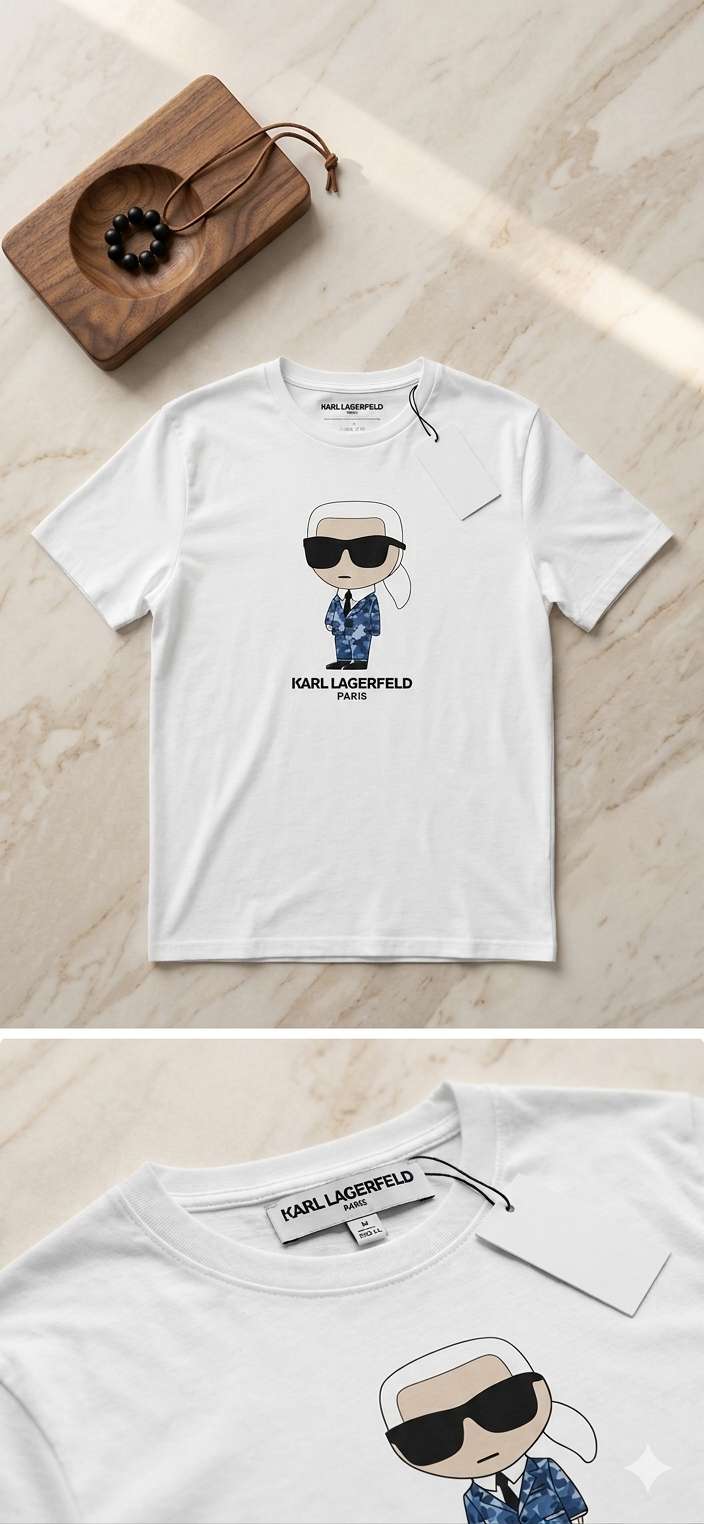 t-shert karl pixélé lm6g2013 white
