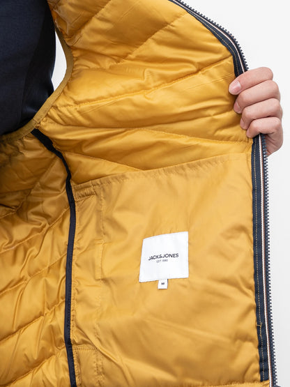 JACK &JONES Hero vest, 12211789-Harvest Gold CONTRAST ZIP Yellow