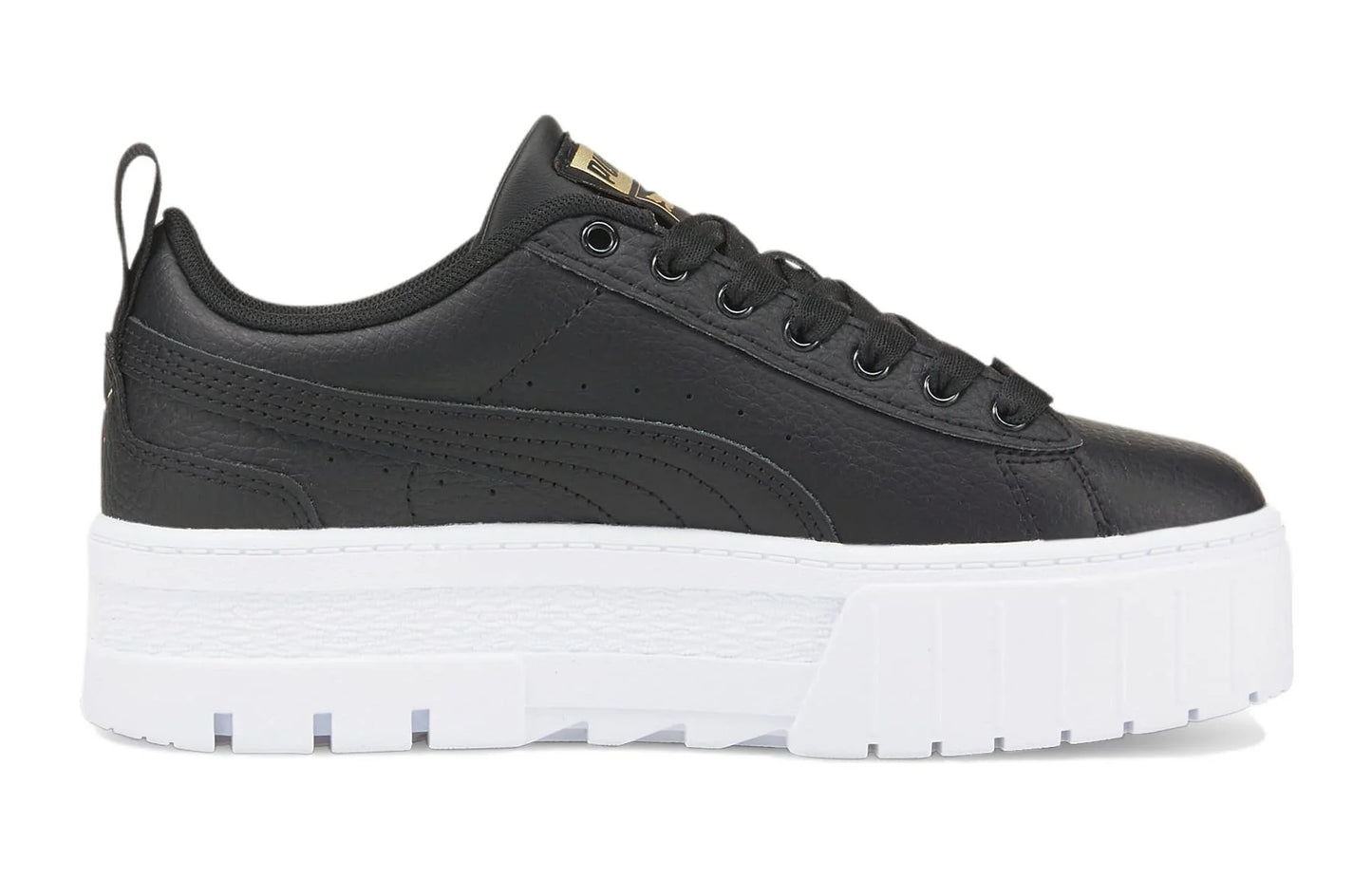 PUMA(GS) Mayze Leather 'Black Team Gold' 384527-02