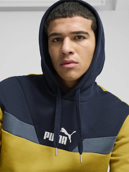 Puma Power Colorblock hooded sweatshirt mustard blue aviation 681731-21