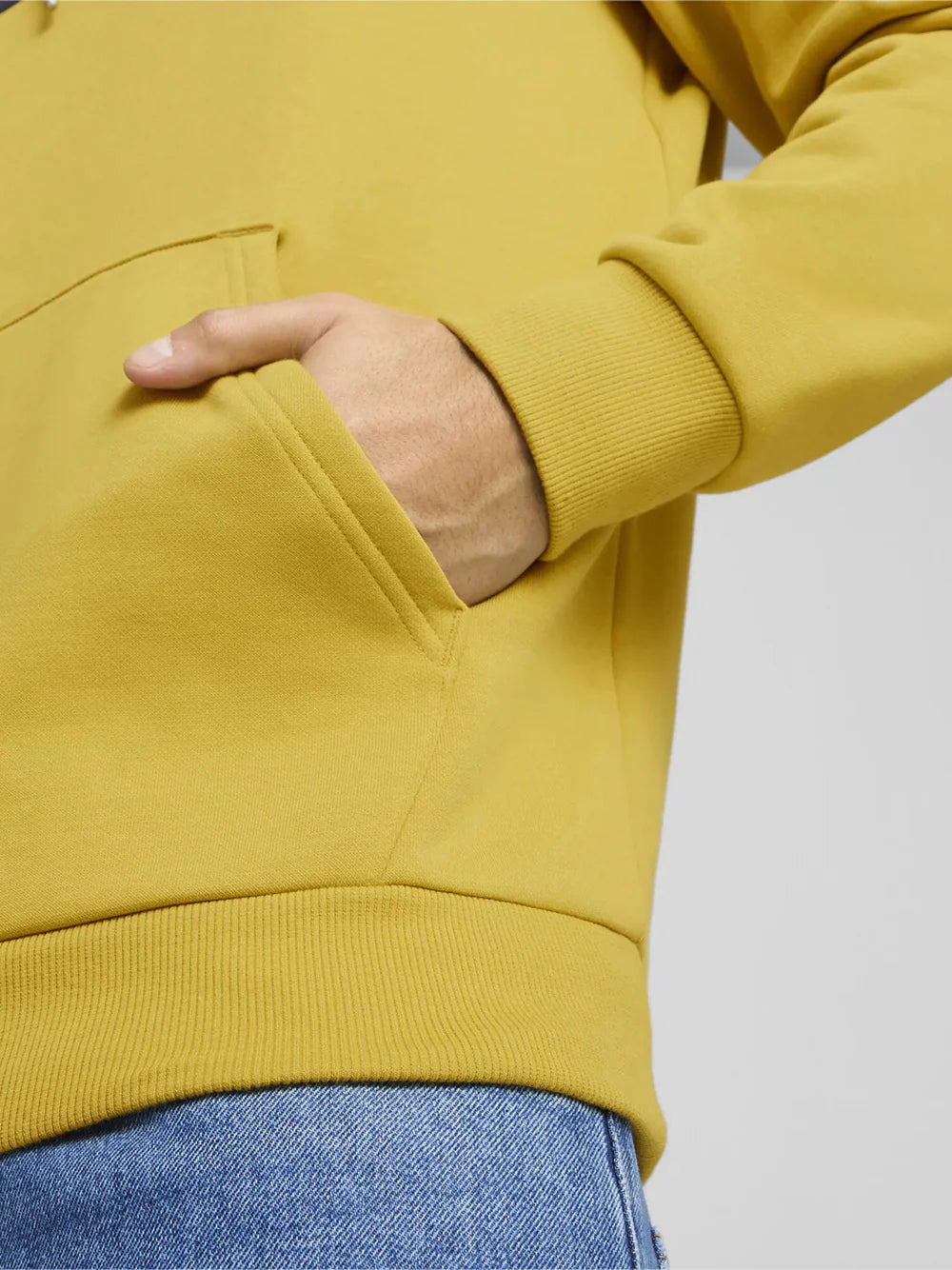 Puma Power Colorblock hooded sweatshirt mustard blue aviation 681731-21