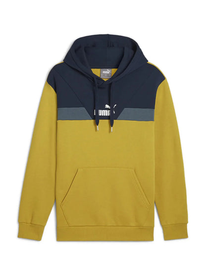 Puma Power Colorblock hooded sweatshirt mustard blue aviation 681731-21