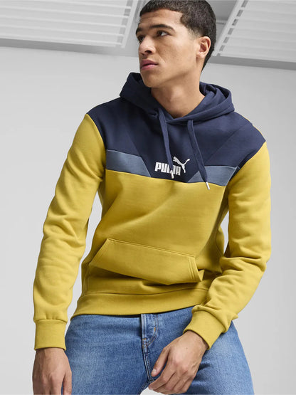 Puma Power Colorblock hooded sweatshirt mustard blue aviation 681731-21