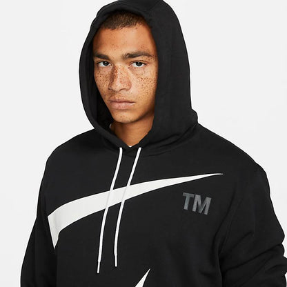 NikeSemi-Brushed Back Pullover Hoodie 'Black White'Men's dd6011-010