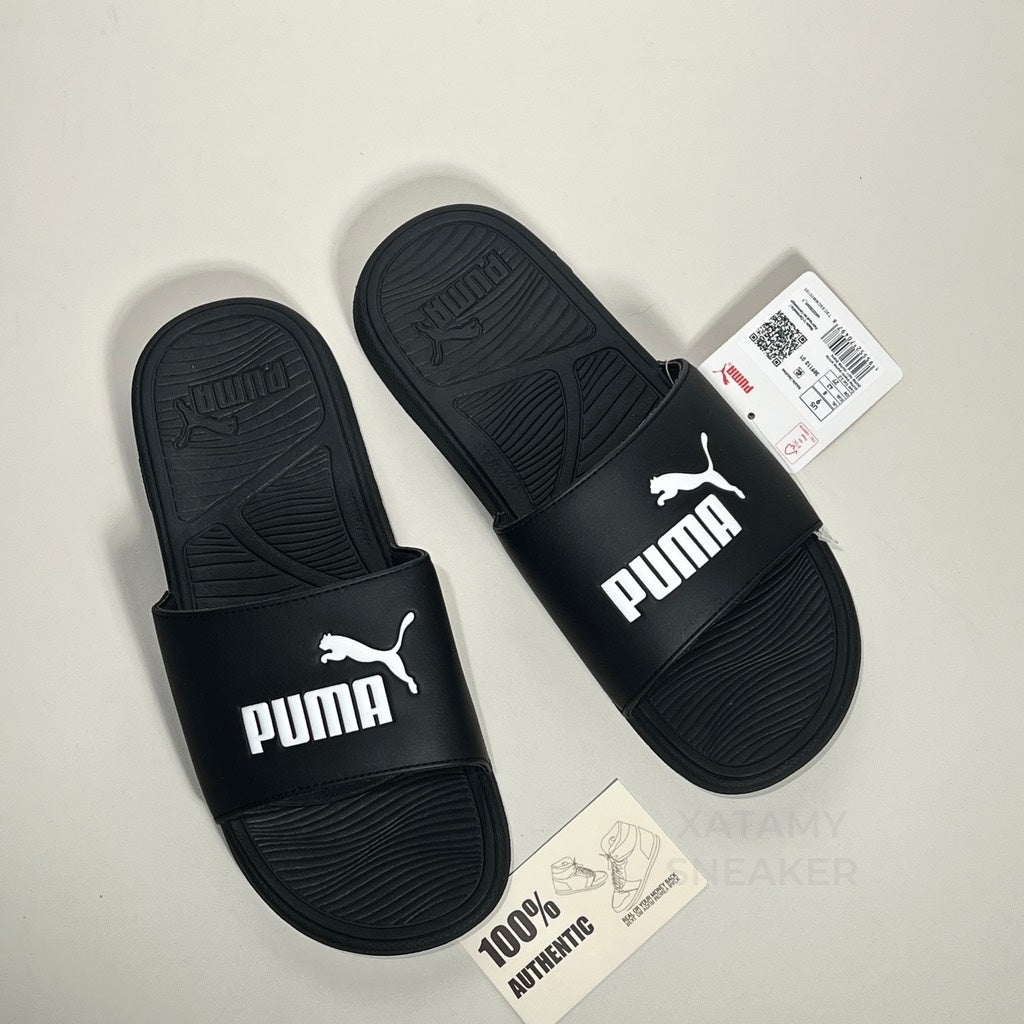 claquette puma noire et blanc  (389110 01)