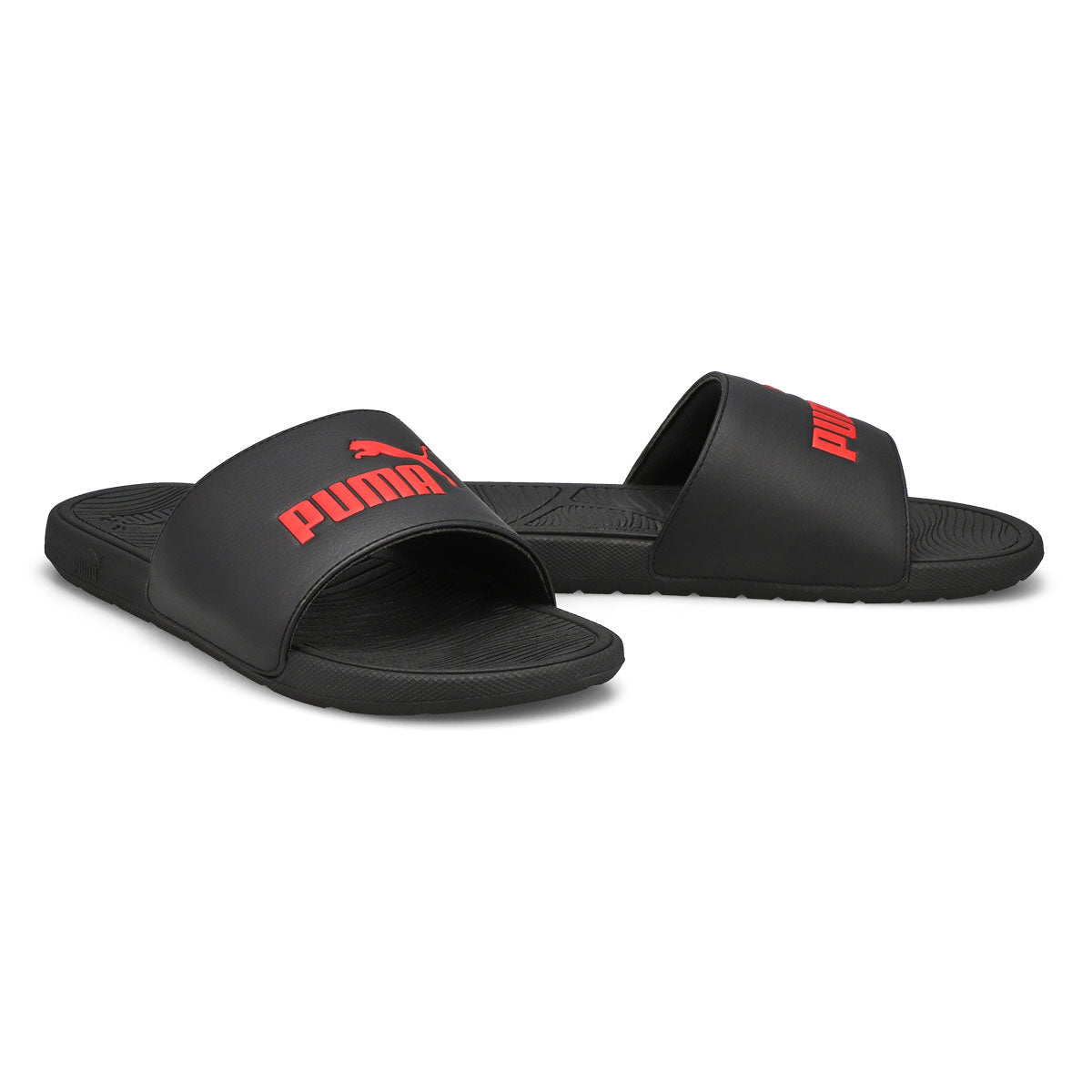 claquette puma noire et rouge  (389113-02)