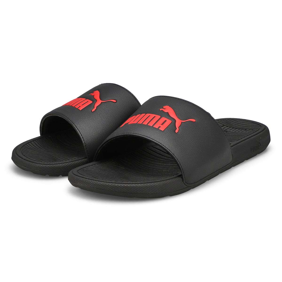 claquette puma noire et rouge  (389113-02)