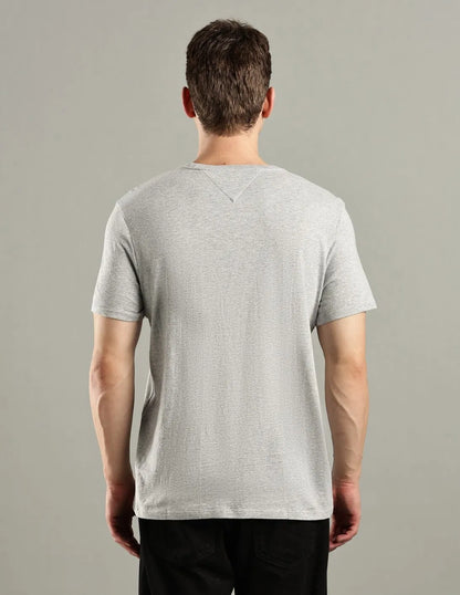 T-shirt en coton à logo, coupe classique xm07429 020 p61 gris