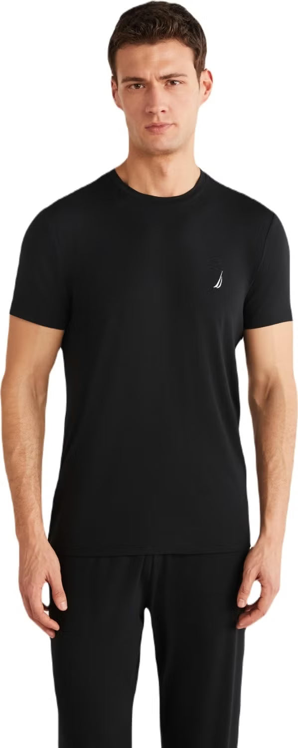 Nautica Men's Black Modal T-shirt - 95% Soft Texture  n1m01644