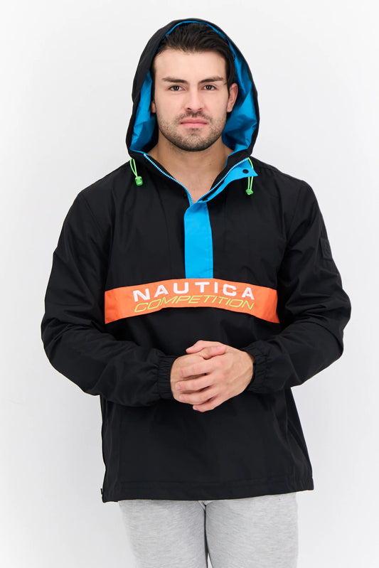 Nautica Men Brand Logo Hooded Jacket, Black nk01169(011)