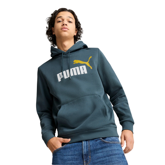 Puma Essentials+ 2 Colour Big Logo Men Fleece Hoodie and pant Grey Skies 586764-18 /586767-26