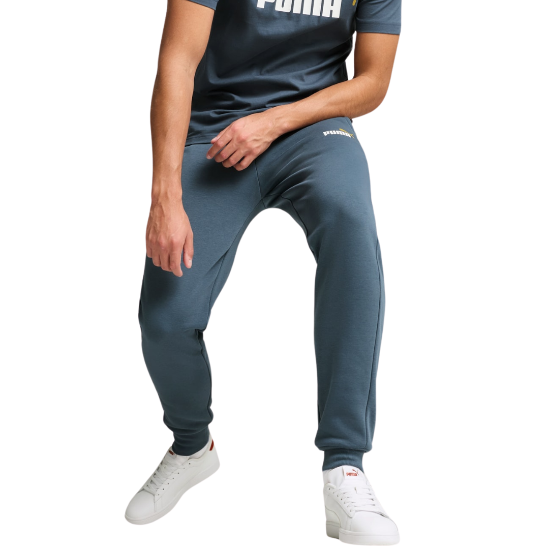 Puma Essentials+ 2 Colour Big Logo Men Fleece Hoodie and pant Grey Skies 586764-18 /586767-26