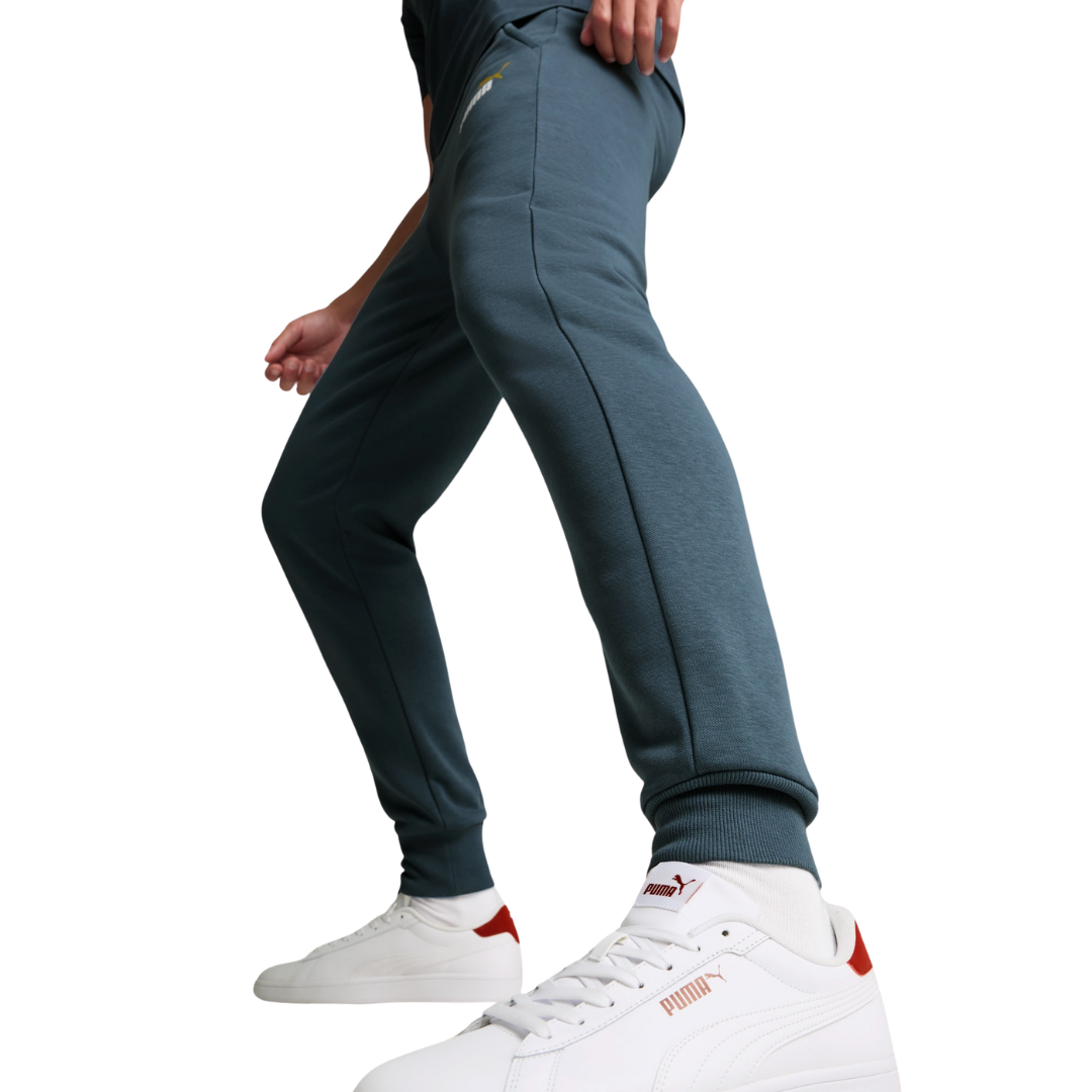 Puma Essentials+ 2 Colour Big Logo Men Fleece Hoodie and pant Grey Skies 586764-18 /586767-26