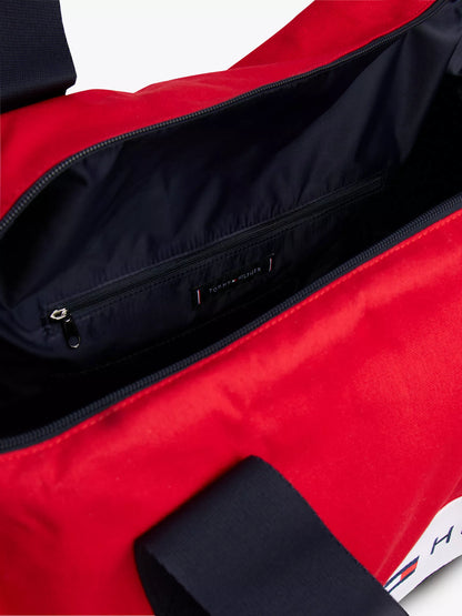 Tommy Logo Colorblock Canvas Duffle Bag
