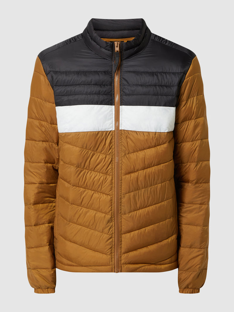 Jack & Jones Quilted jacket with stand-up collar in camel 12211788