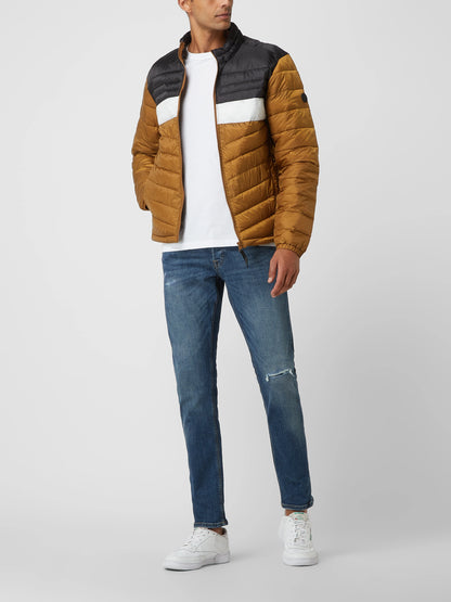 Jack & Jones Quilted jacket with stand-up collar in camel 12211788