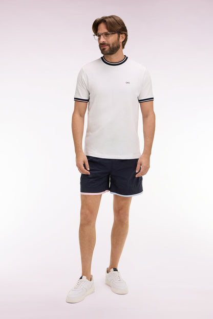 Maillot de bain bleu marine avec passepoil contrastant ,e26nblaimb0009 blf