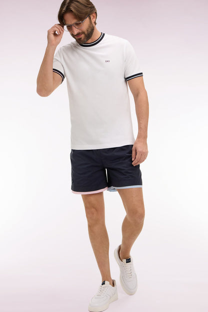Maillot de bain bleu marine avec passepoil contrastant ,e26nblaimb0009 blf