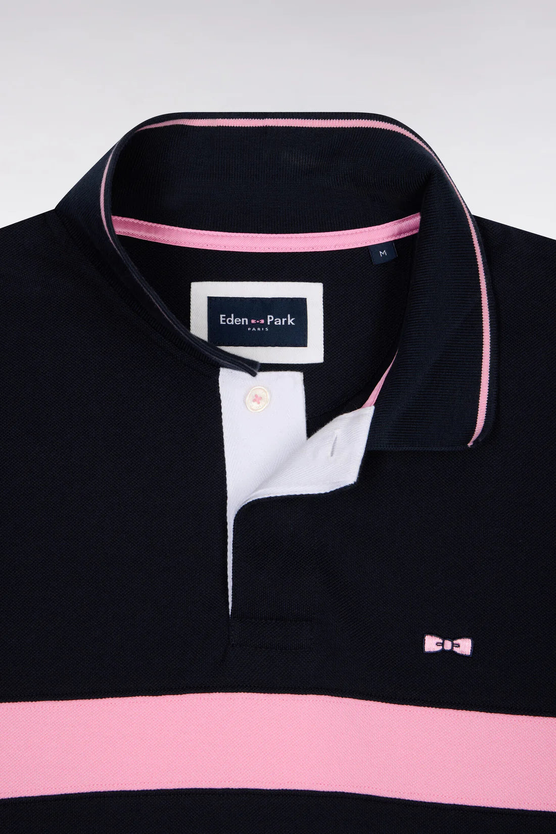 Polo à manches courtes rayé bleu marine en piqué e26maipc0035 blf