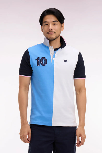 Polo XV de France à manches courtes en coton bleu  e26maipc0050 blm44