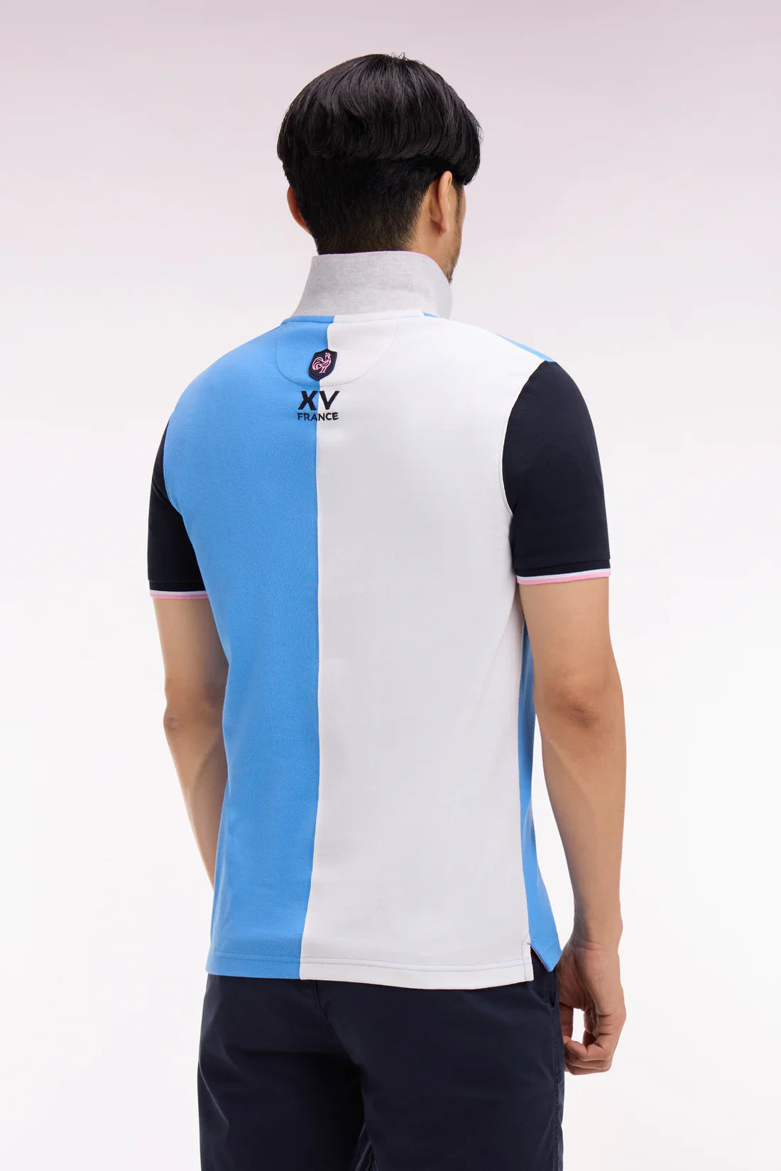 Polo XV de France à manches courtes en coton bleu  e26maipc0050 blm44