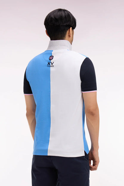 Polo XV de France à manches courtes en coton bleu  e26maipc0050 blm44