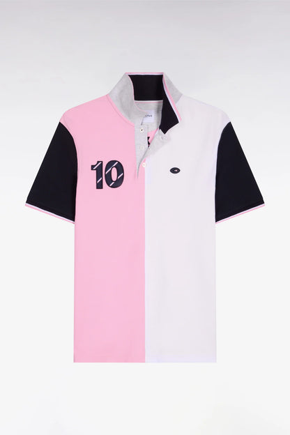 Polo XV de France à manches courtes en coton rose  e26maipc0050 rom