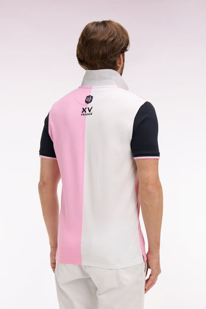 Polo XV de France à manches courtes en coton rose  e26maipc0050 rom