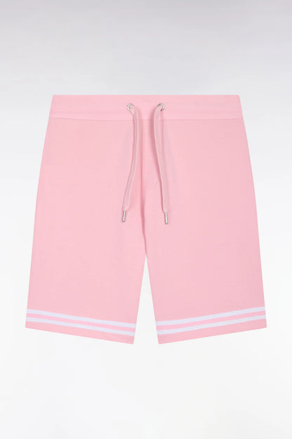 Eden Park Pink fleece shorts with striped leg trims 26maish0008 roc16