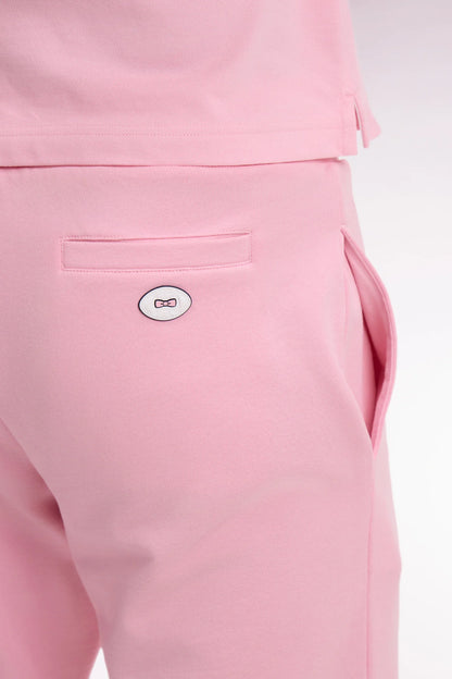 Eden Park Pink fleece shorts with striped leg trims 26maish0008 roc16
