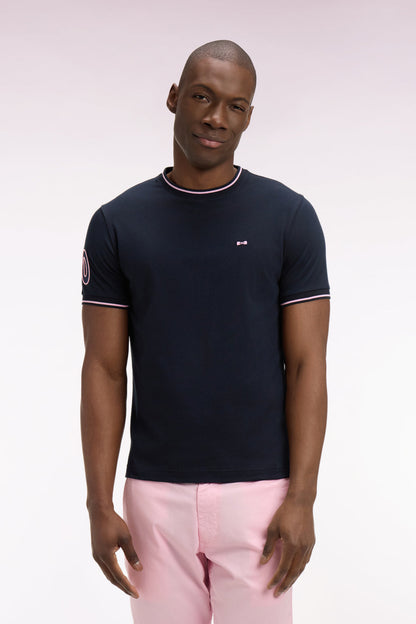 T-shirt à manches courtes en coton bleu marine, e26maitc0018 blf