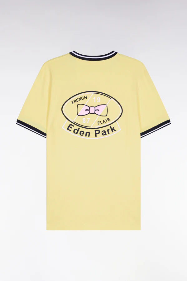 T-shirt jaune en coton brodé, coupe classique, e26maitc0022 jac16