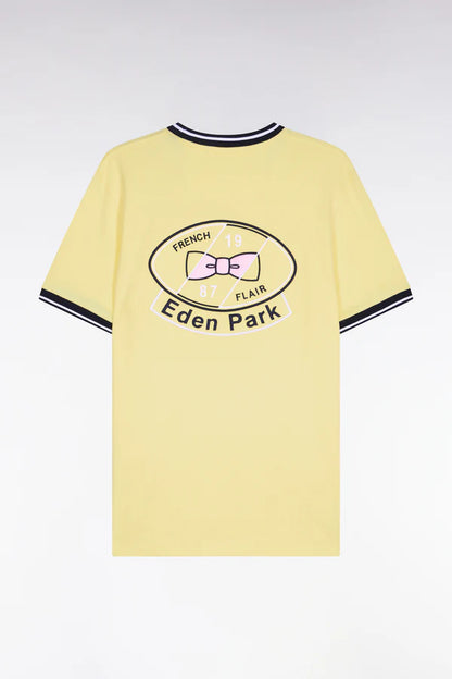 T-shirt jaune en coton brodé, coupe classique, e26maitc0022 jac16