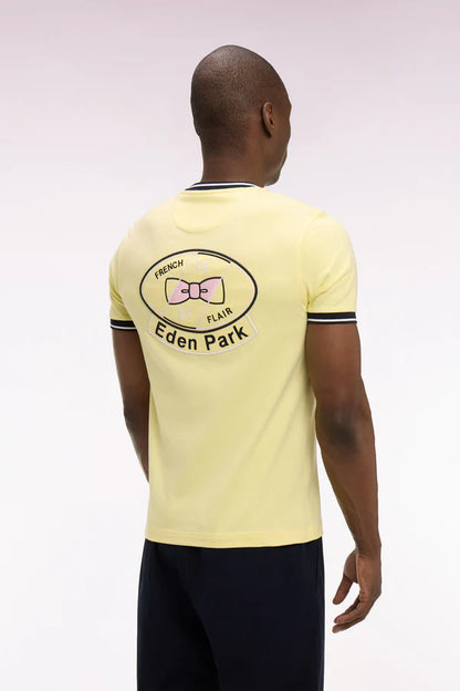 T-shirt jaune en coton brodé, coupe classique, e26maitc0022 jac16