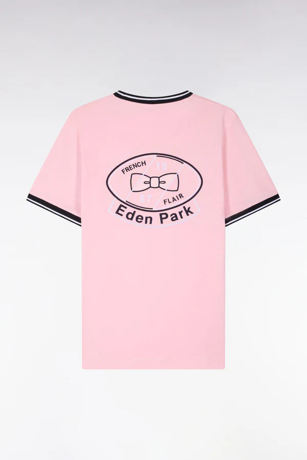 T-shirt rose en coton brodé, coupe classique ,e26maitc0022 roc16
