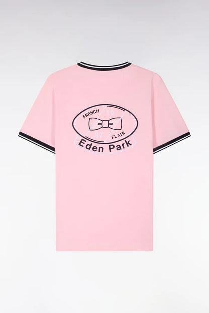 T-shirt rose en coton brodé, coupe classique ,e26maitc0022 roc16