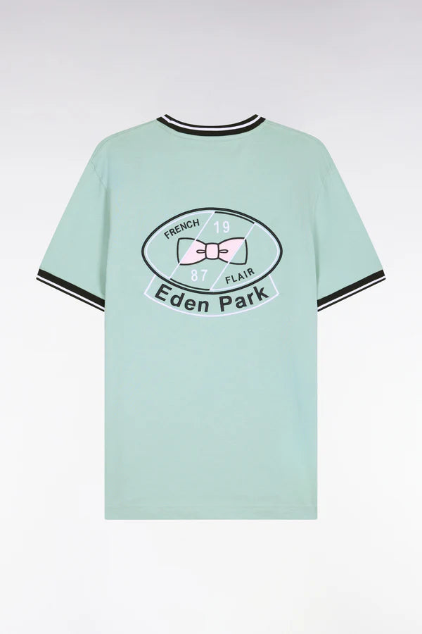 T-shirt à manches courtes en coton vert d'eau brodé e26maitc0022 vem39
