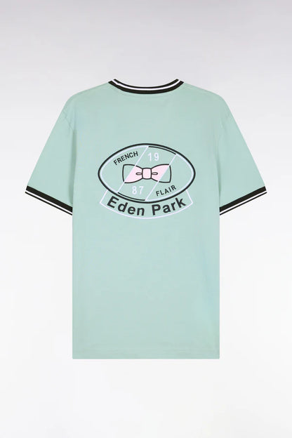 T-shirt à manches courtes en coton vert d'eau brodé e26maitc0022 vem39