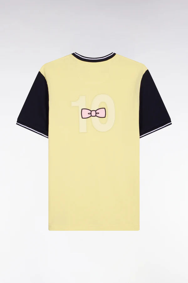 T-shirt jaune en coton brodé, coupe classique, e26maitc0023 jac16