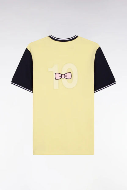 T-shirt jaune en coton brodé, coupe classique, e26maitc0023 jac16