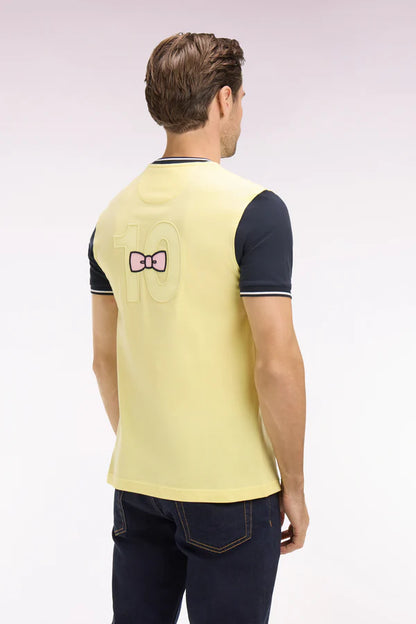 T-shirt jaune en coton brodé, coupe classique, e26maitc0023 jac16