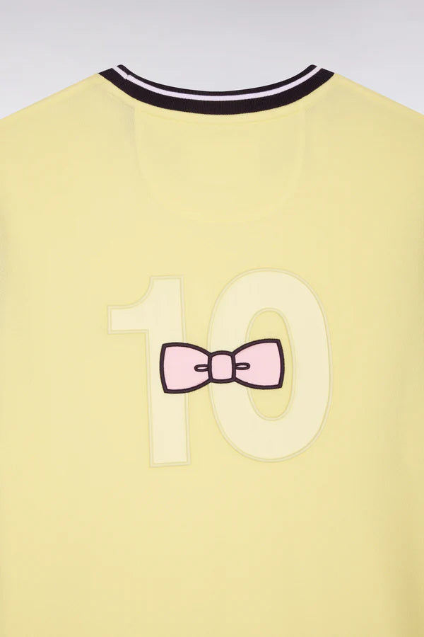 T-shirt jaune en coton brodé, coupe classique, e26maitc0023 jac16