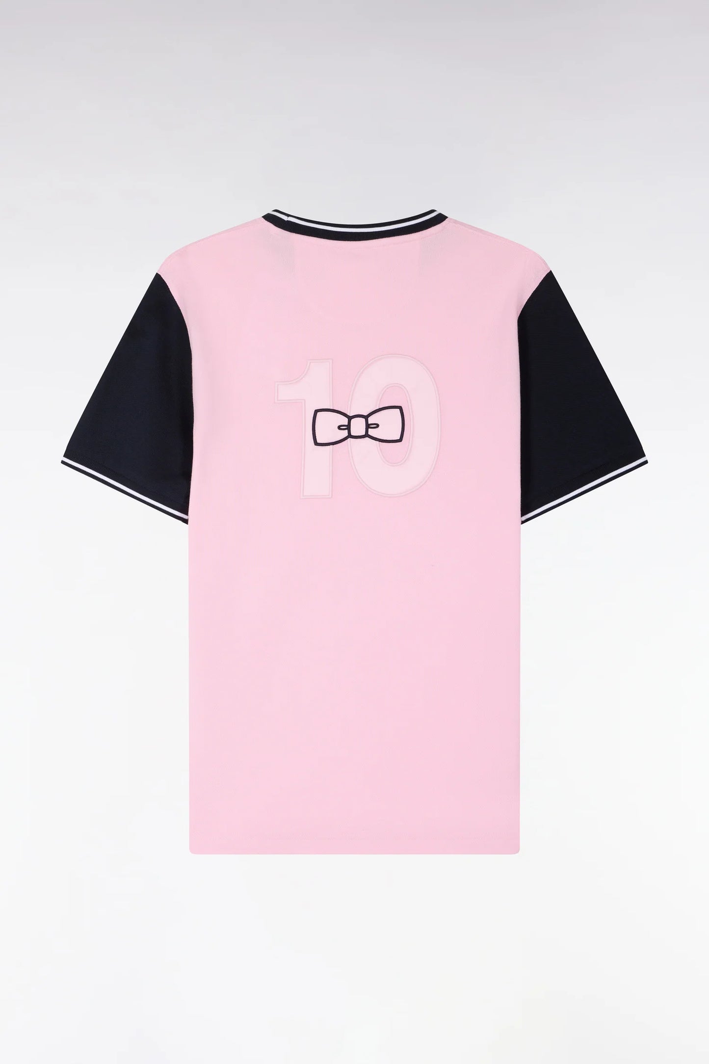 T-shirt à manches courtes en coton rose bicolore brodé, e26maitc0023 roc16