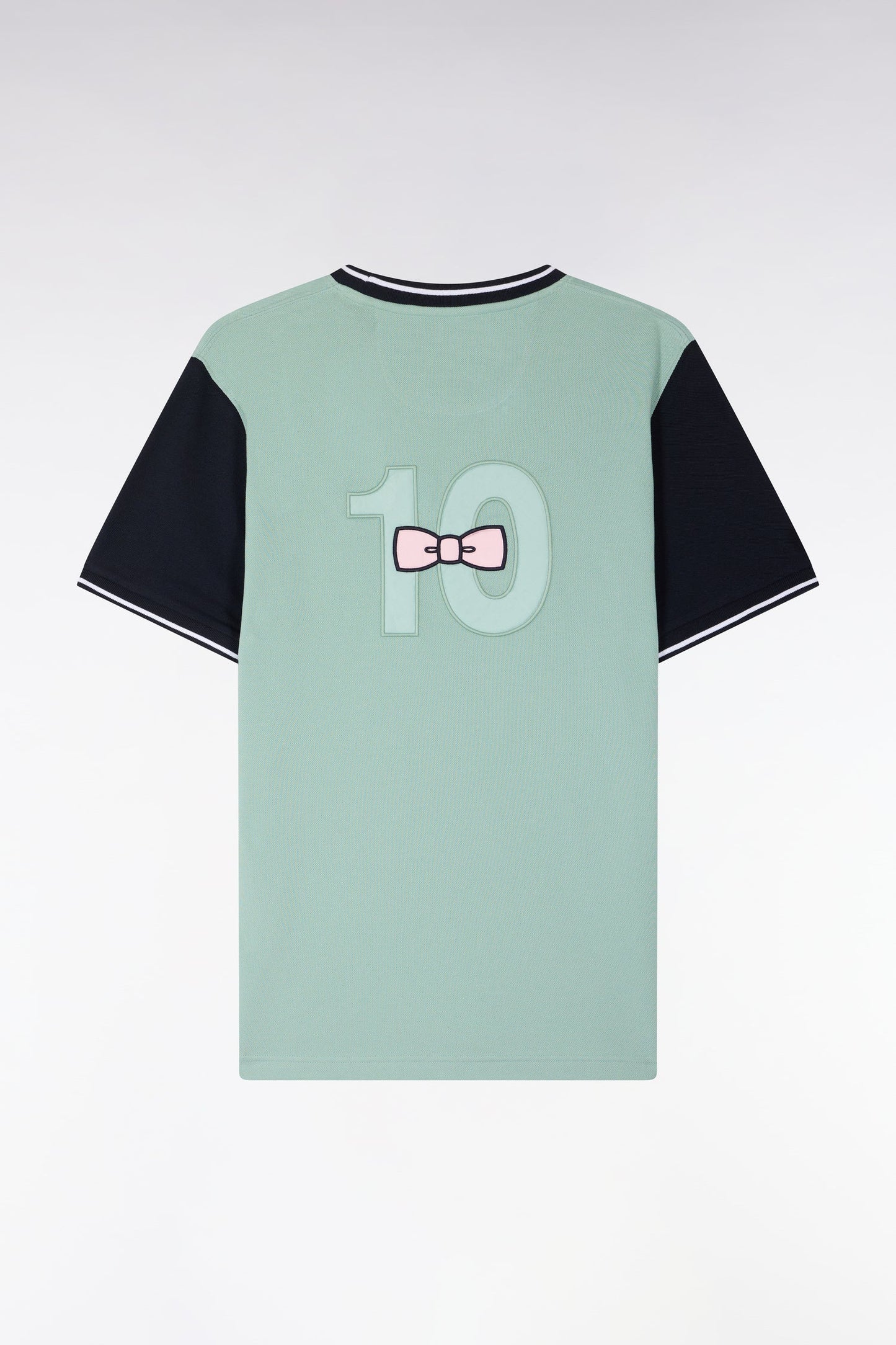T-shirt à manches courtes en coton vert d'eau brodé, e26maitc0023 vem39