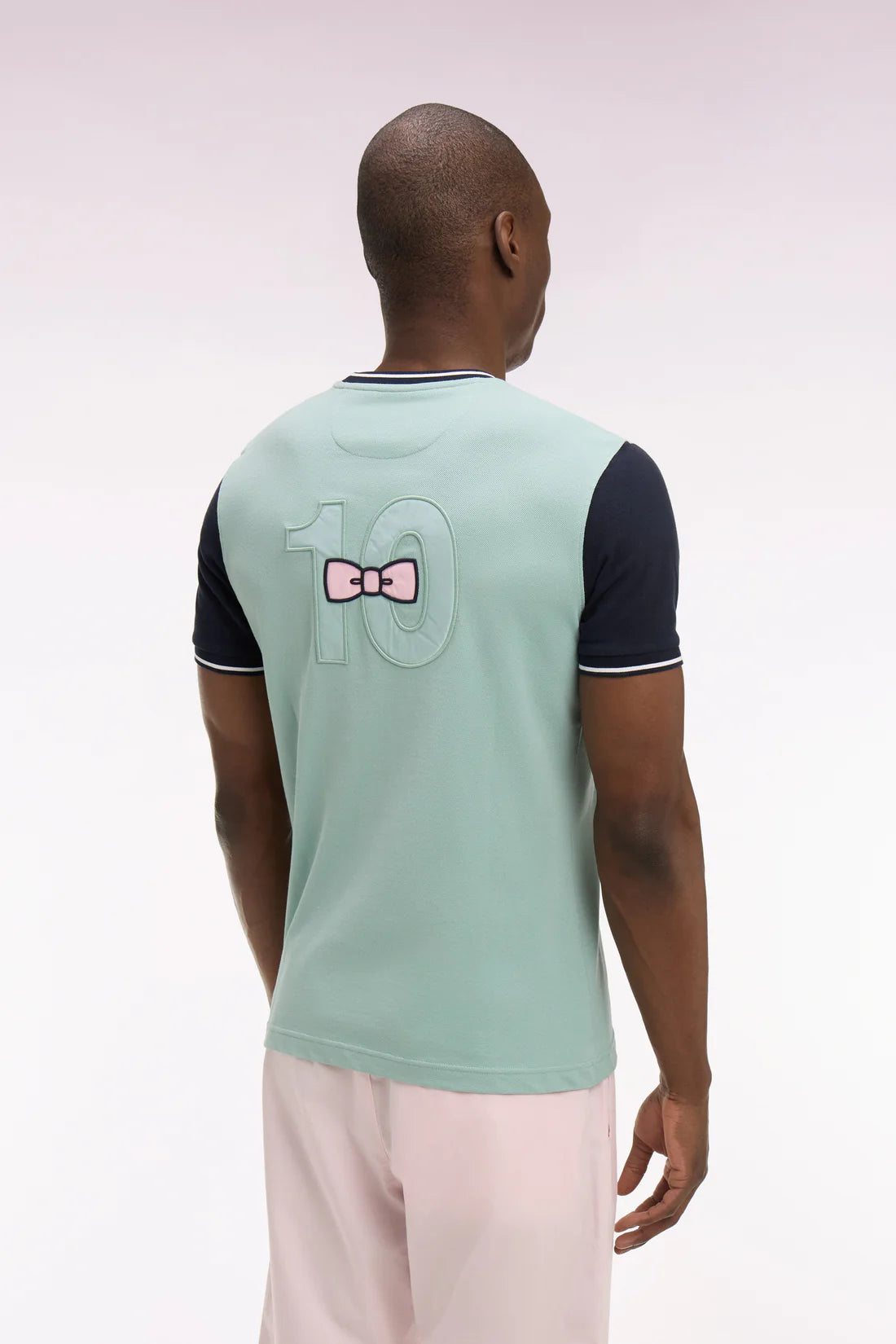 T-shirt à manches courtes en coton vert d'eau brodé, e26maitc0023 vem39
