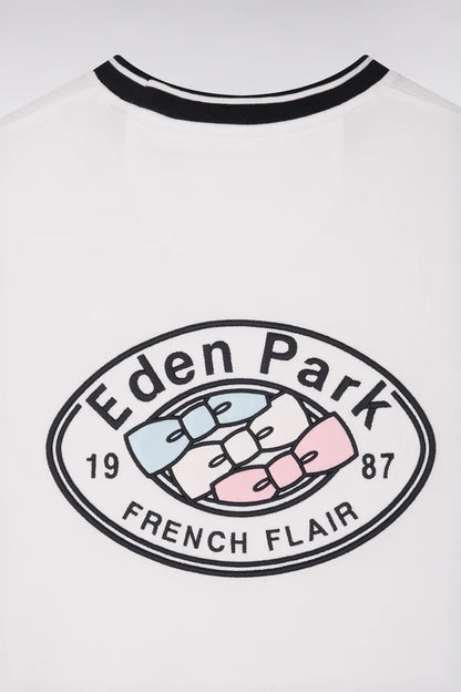 T-shirt blanc en coton brodé, coupe classique, e26maitc0026 bc