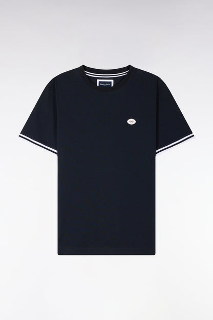 T-shirt bleu marine en coton, manches courtes e26maitc0031 blf